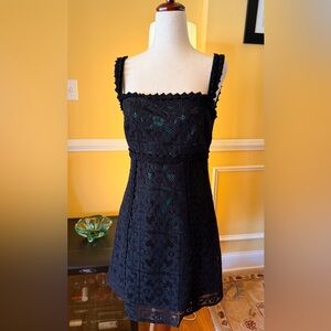 DOLCE & GABBANA - Black Crochet Mini Dress